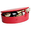 Faux Leatherbox - Oval Red